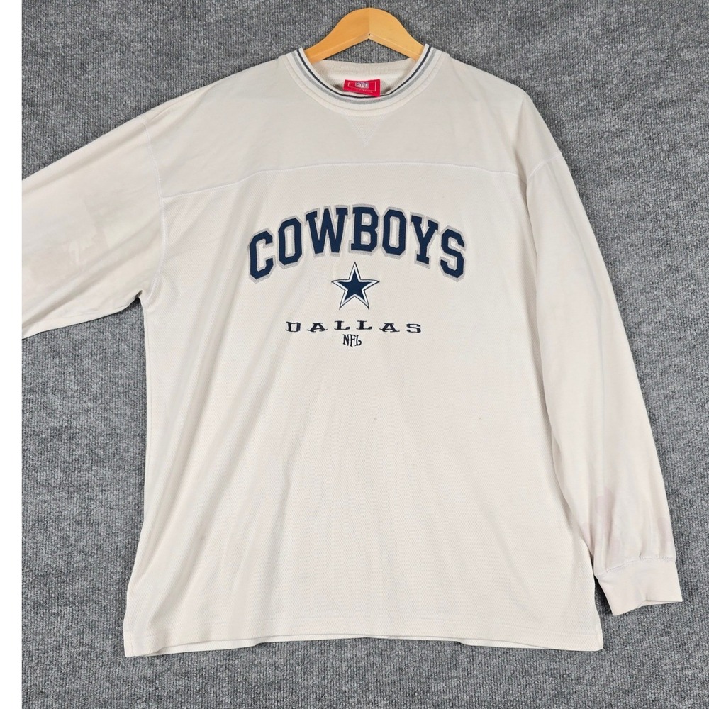 Y2K Dallas Cowboys NFL Long Sleeve Shirt Mens XL Pullover Top *MULTIPLE STAINS*